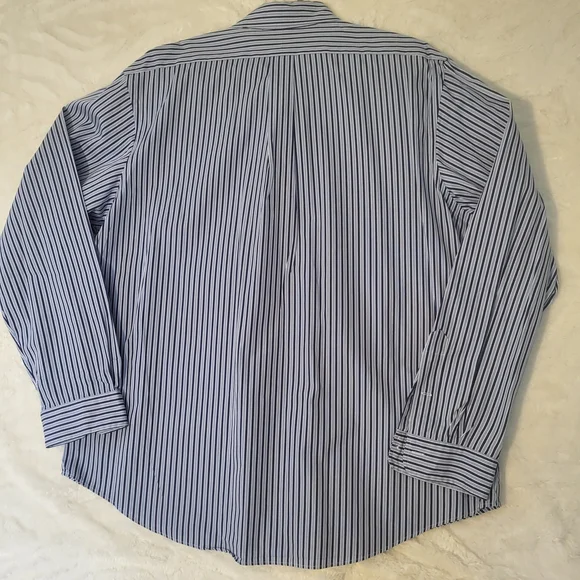 Ralph Lauren Navy Striped Button Down Shirt - Picture 2 of 14